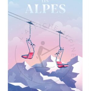 Affiche Les Alpes - Montagne et Chalet – Image 3