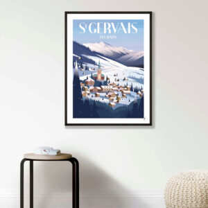 Poster Haute Qualité 60x80cm 'St Gervais Les Bains' - Affiche Vintage Reproduite, Parfait Pour La Déco !