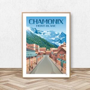 Affiche Chamonix - Mont Blanc - Affiche Alpine