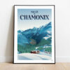 Affiche Vallée de Chamonix - Mont Blanc - Affiche Alpine