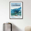 Affiche Vallée de Chamonix - Mont Blanc - Affiche Alpine