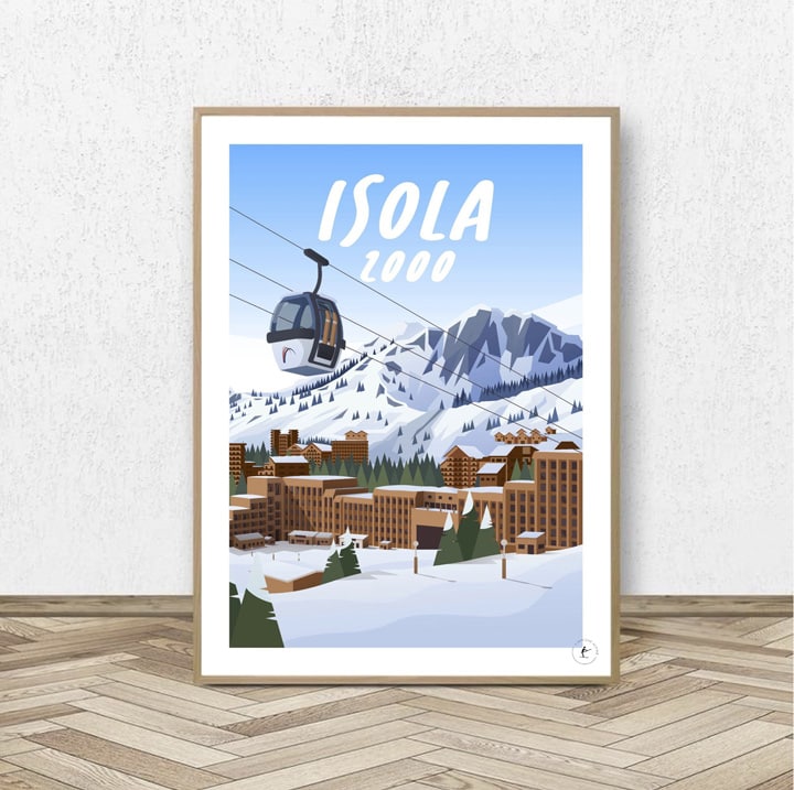 Affiche Isola 2000 - Station Nice Côte d'Azur