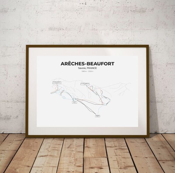 Affiche Plan des Pistes - Arêches-Beaufort