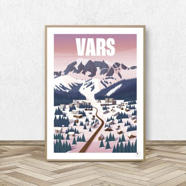 Affiche Vars - La Forêt Blanche - Affiche Alpine