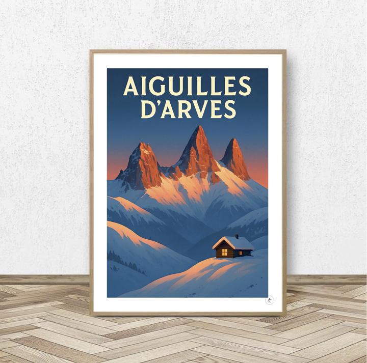 Affiche Aiguilles d_Arves - Affiche Alpine