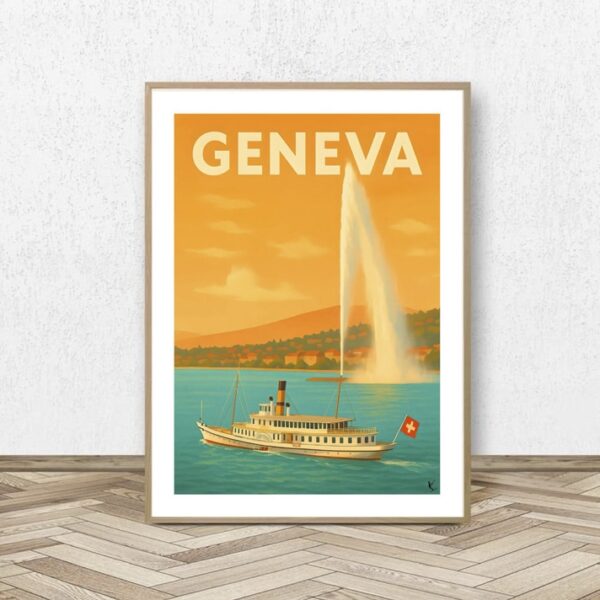 Affiche Geneva Lac Leman - Affiche Alpine