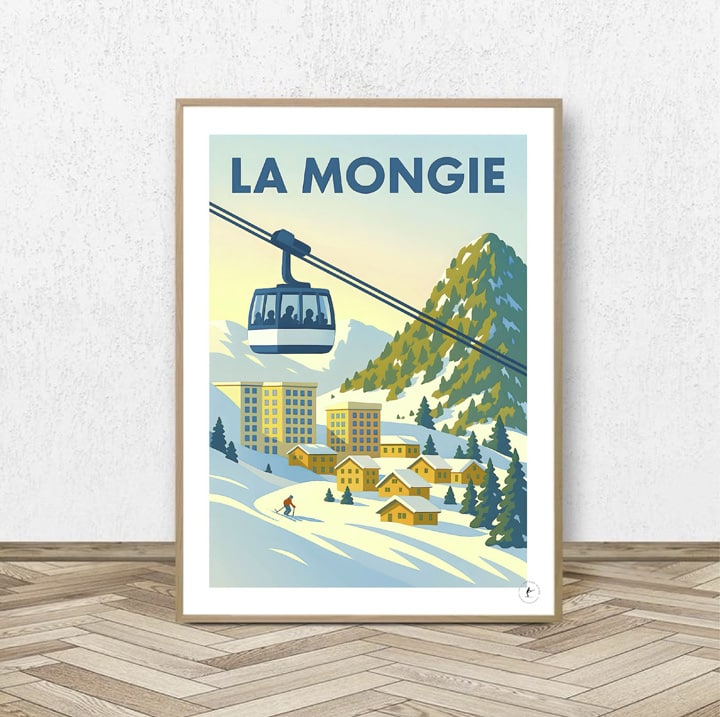 Affiche La Mongie - Affiche Alpine