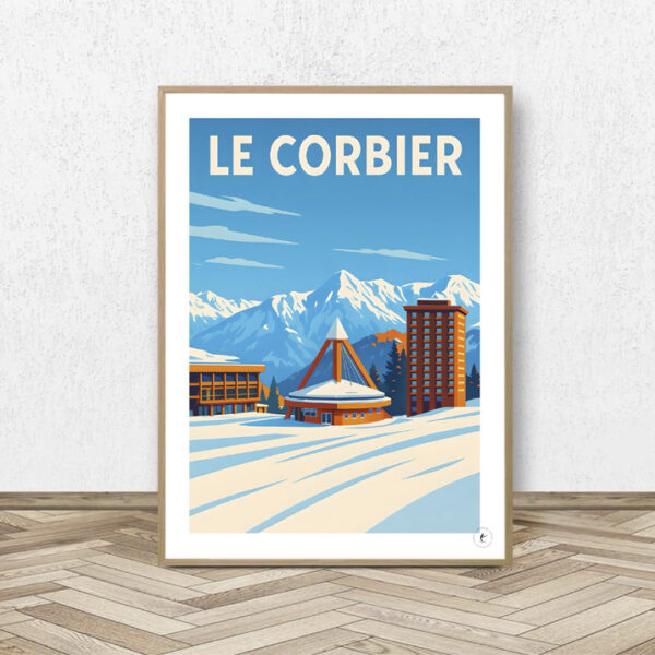 Affiche Le Corbier - Affiche Alpine