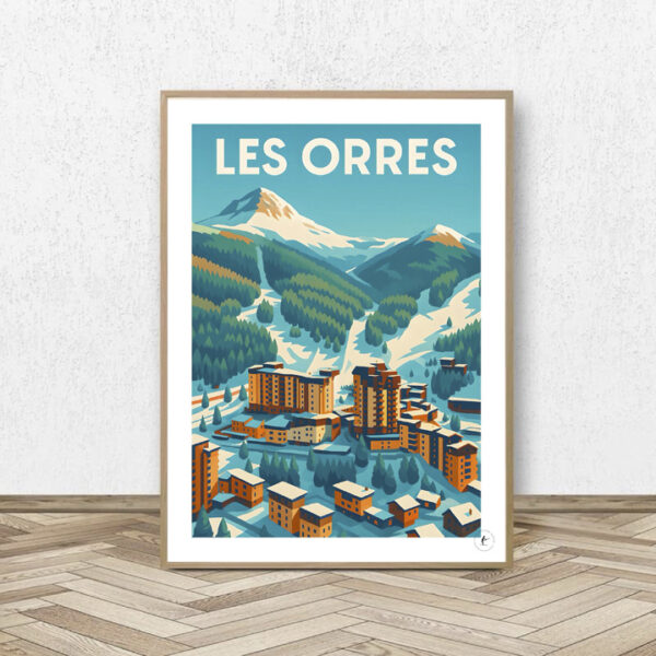 Affiche Les Orres - Affiche Alpine