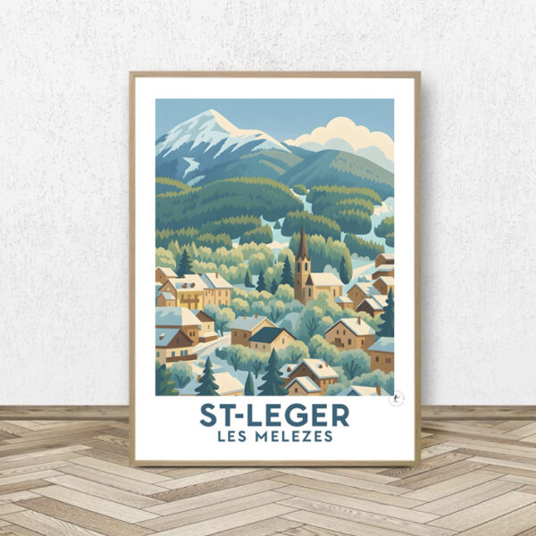 Affiche St-Leger Les Melezes - Affiche Alpine