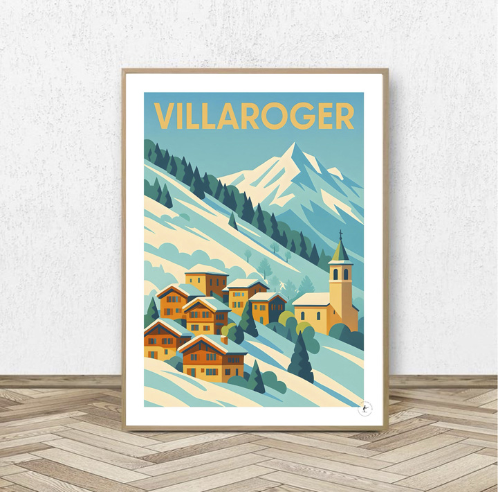 Affiche Villaroger - Affiche Alpine