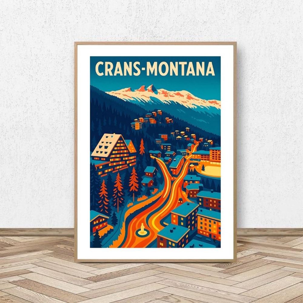 Affiche Crans-Montana Sunset - Affiche Alpine
