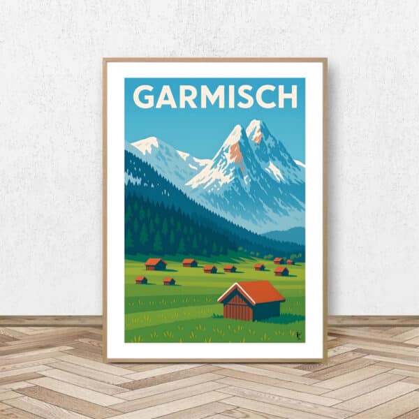 Affiche Garmisch Campagne - Affiche Alpine