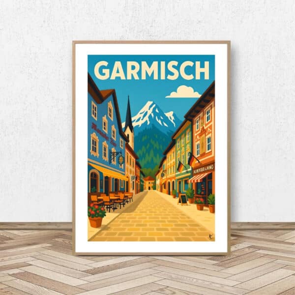 Affiche Garmisch Ville - Affiche Alpine
