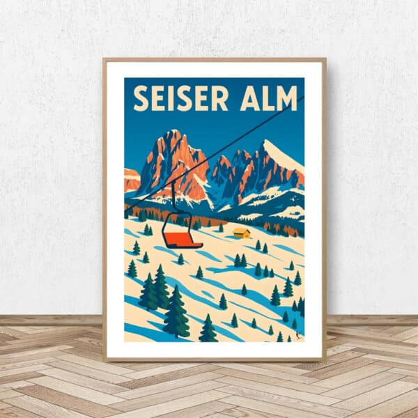 Affiche Seiser Alm - Affiche Alpine