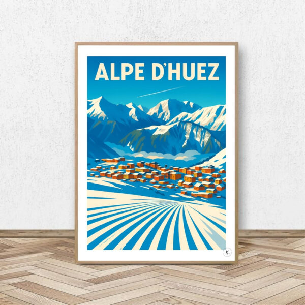 Affiche Alpe d'Huez Village- Affiche Alpine