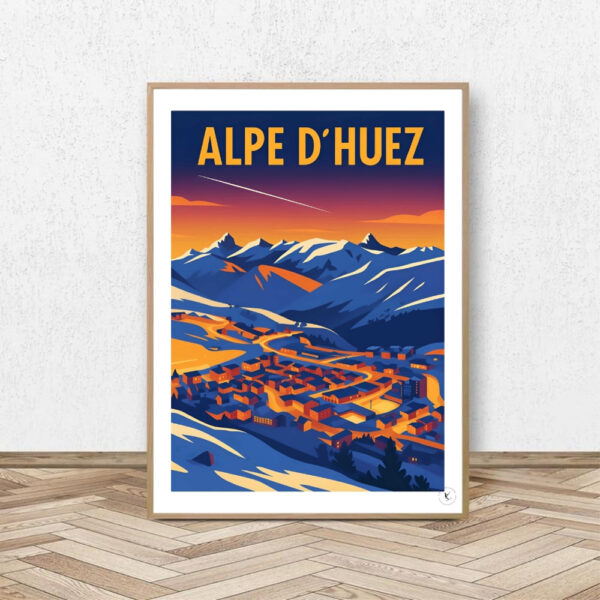 Alpe d'Huez - Sunset - Affiche Alpe d'Huez