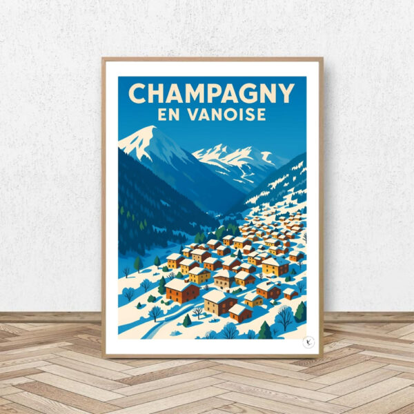 Affiche Champagny en Vanoise - Affiche Alpine