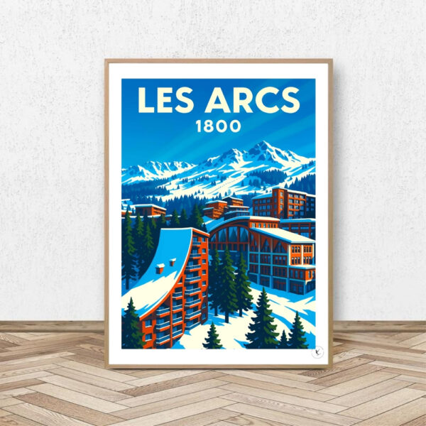 Affiche Les Arcs 1800 - Affiche Alpine