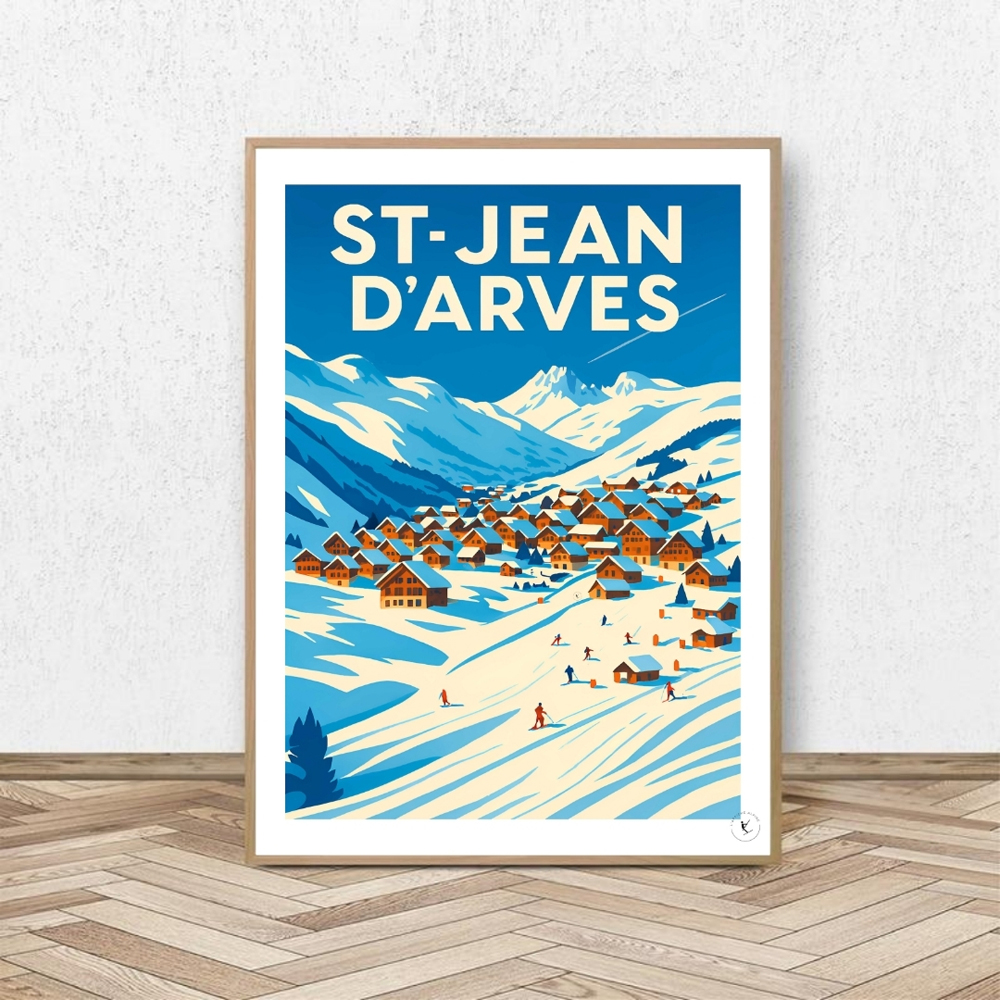 Affiche Saint-Jean d'Arves Village - Affiche Alpine