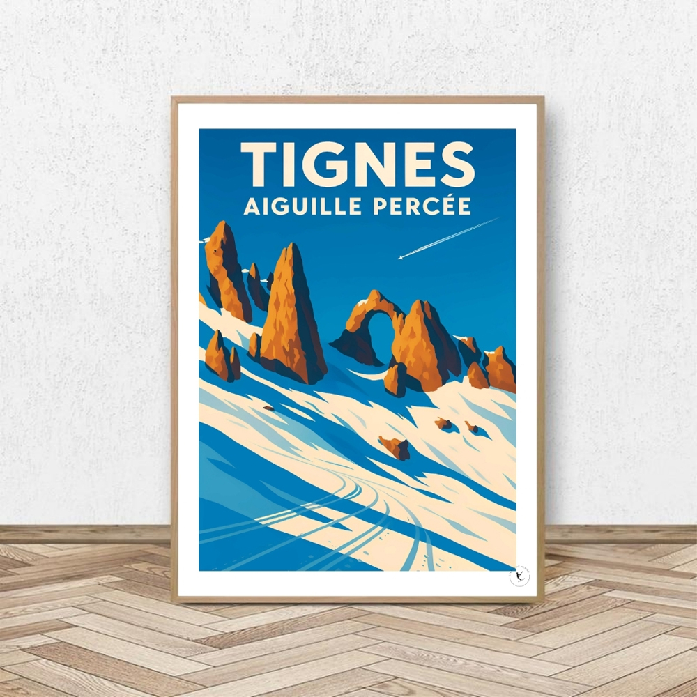 Affiche Tignes Aiguille Percée - Affiche Alpine