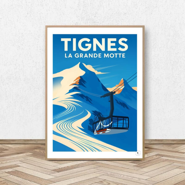 Affiche Tignes Grande Motte - Affiche Alpine