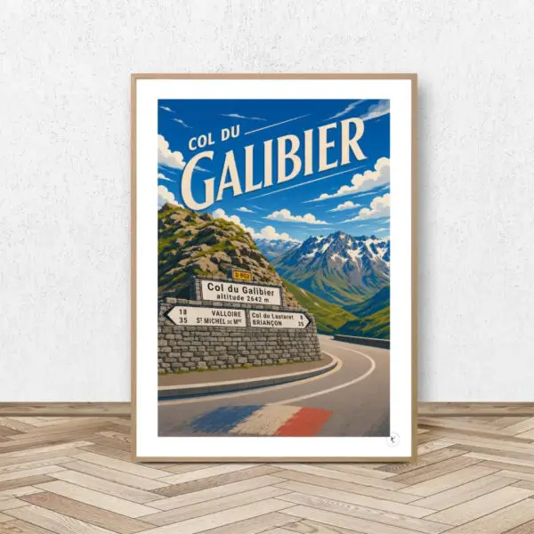 Affiche Col du Galibier - Affiche Alpine