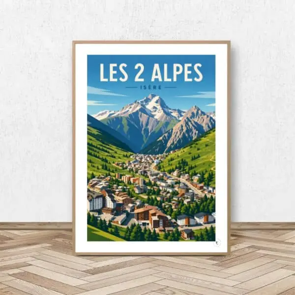 Affiche Les 2 Alpes (Été) - Affiche Alpine