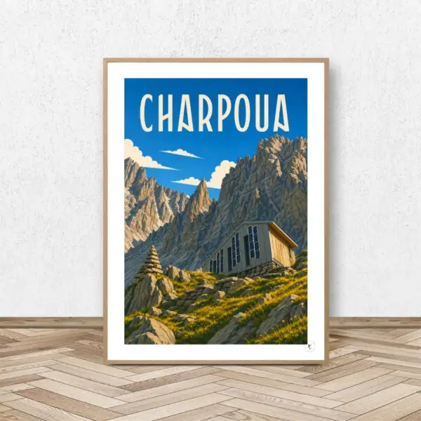 Affiche Refuge Charpoua - Affiche Alpine