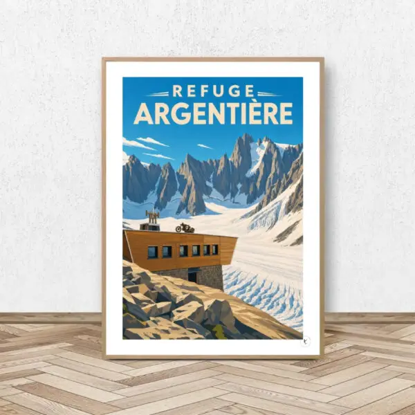 Affiche Refuge d'Argentière - Affiche Alpine