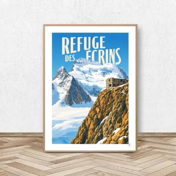 Affiche Refuge des Écrins - Affiche Alpine